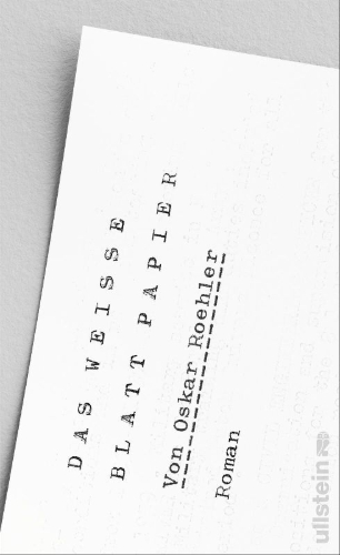 Buchcover und Innenansicht für das Buch: Das weiße Blatt Papier