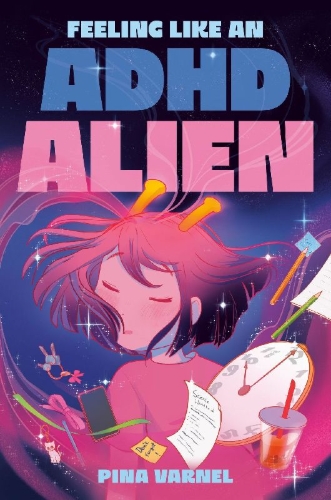Buchcover und Innenansicht für das Buch: Feeling Like an ADHD Alien: A Graphic Novel