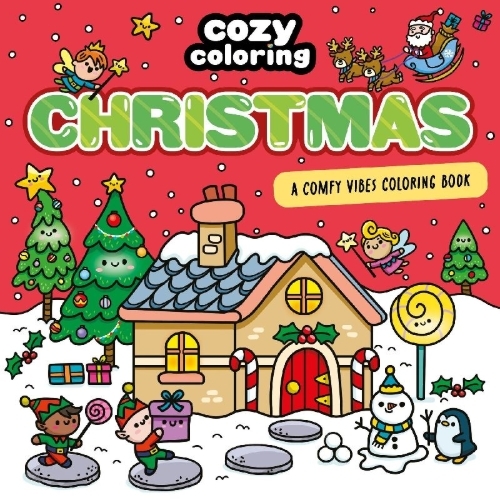 Buchcover und Innenansicht für das Buch: Cozy Coloring: Christmas