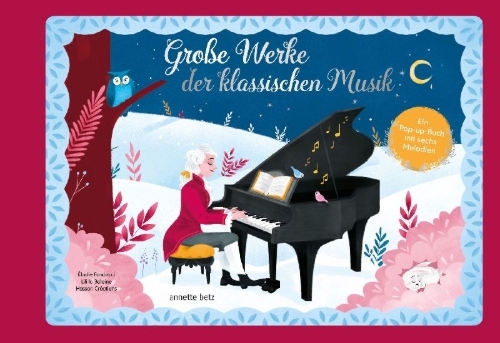 Buchcover und Innenansicht für das Buch: Große Werke der klassischen Musik - Ein Pop-up Soundbuch