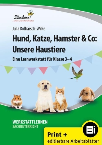 Buchcover und Innenansicht für das Buch: Hund, Katze, Hamster & Co: Unsere Haustiere
