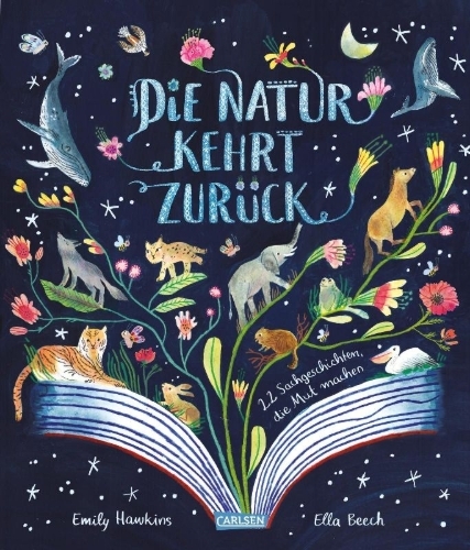 Buchcover und Innenansicht für das Buch: Rewild the world at bedtime