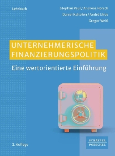 Buchcover und Innenansicht für das Buch: Unternehmerische Finanzierungspolitik