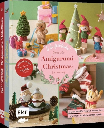 Buchcover und Innenansicht für das Buch: O du fröhliche! Die große Amigurumi-Christmas-Sammlung