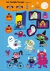 Buchcover und Innenansicht für das Buch: Mein Immer-wieder-Stickerbuch: Lustiger Gruselspaß