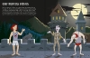 Buchcover und Innenansicht für das Buch: Mein Anzieh-Stickerbuch: Geister, Zombies und Co.