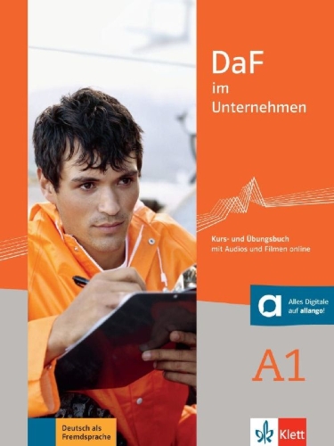 Buchcover und Innenansicht für das Buch: DaF im Unternehmen A1/Kurs- und Übungsbuch mit Audios und Filmen online