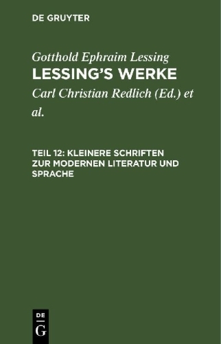 Buchcover und Innenansicht für das Buch: Kleinere Schriften zur modernen Literatur und Sprache