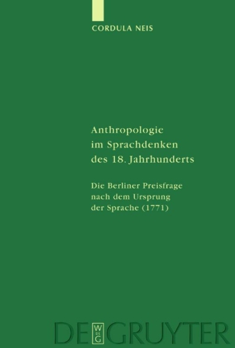 Buchcover und Innenansicht für das Buch: Anthropologie im Sprachdenken des 18. Jahrhunderts