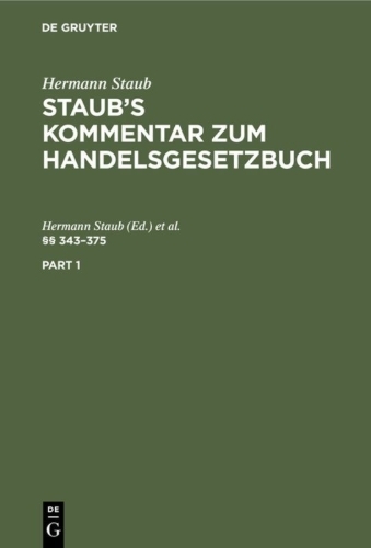 Buchcover und Innenansicht für das Buch: §§ 343-375