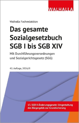 Buchcover und Innenansicht für das Buch: Das gesamte Sozialgesetzbuch SGB I bis SGB XIV