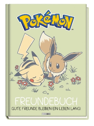 Buchcover und Innenansicht für das Buch: Pokémon: Freundebuch - Gute Freunde bleiben ein Leben lang