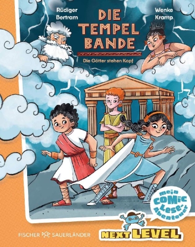 Buchcover und Innenansicht für das Buch: Die Tempelbande: Die Götter stehen Kopf