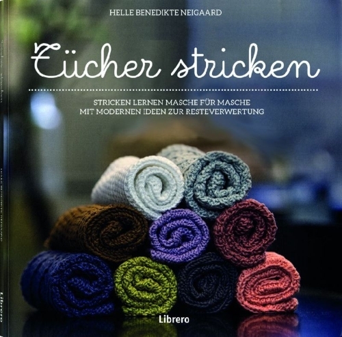 Buchcover und Innenansicht für das Buch: Tücher stricken für Küche und Bad