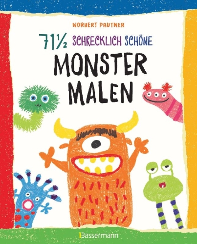Buchcover und Innenansicht für das Buch: 71 einhalb schrecklich schöne Monster malen