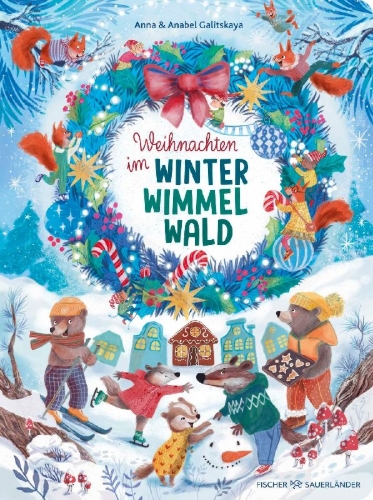 Buchcover und Innenansicht für das Buch: Weihnachten im Winterwimmelwald