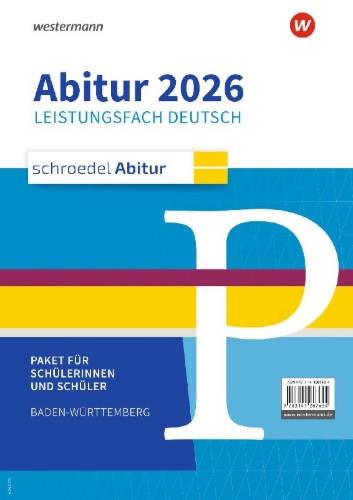 Buchcover und Innenansicht für das Buch: Schroedel Abitur. Deutsch Paket für Schülerinnen und Schüler. Ausgabe für Baden-Württemberg 2026
