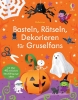Buchcover und Innenansicht für das Buch: Basteln, Rätseln, Dekorieren für Gruselfans