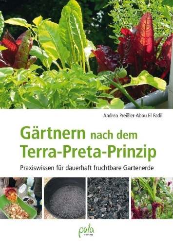 Buchcover und Innenansicht für das Buch: Gärtnern nach dem Terra-Preta Prinzip