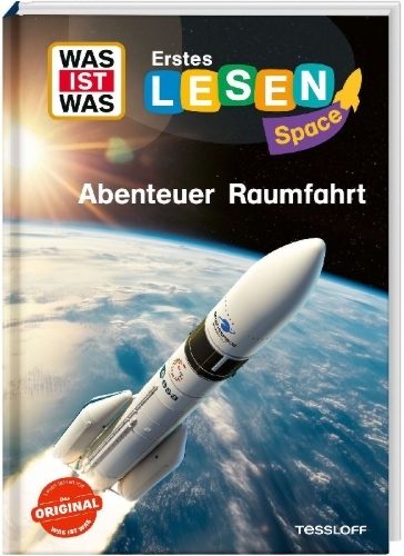 Buchcover und Innenansicht für das Buch: WAS IST WAS Erstes Lesen SPACE: Abenteuer Raumfahrt