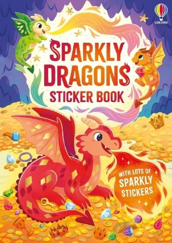 Buchcover und Innenansicht für das Buch: Sparkly Dragons Sticker Book