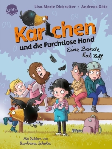 Buchcover und Innenansicht für das Buch: Karlchen und die Furchtlose Hand (2). Eine Bande hat Zoff