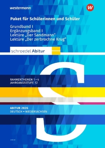 Buchcover und Innenansicht für das Buch: Schroedel Abitur. Schülerpaket I zum Abitur 2026 Jahrgangsstufe 12. Für Niedersachsen