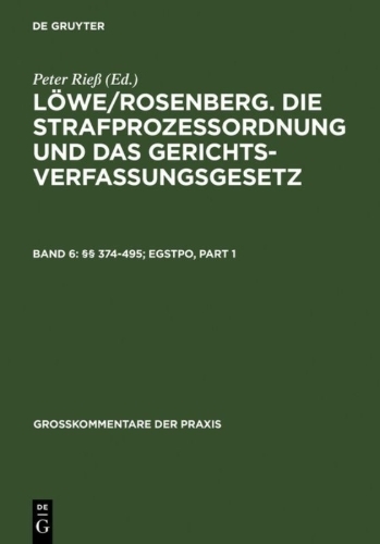 Buchcover und Innenansicht für das Buch: §§ 374-495; EGStPO