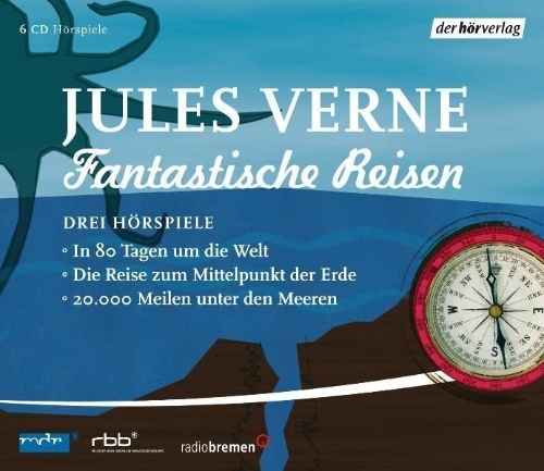 Buchcover und Innenansicht für das Buch: Fantastische Reisen. Drei Hörspiele