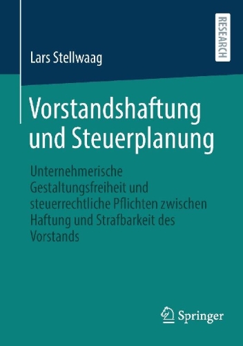Buchcover und Innenansicht für das Buch: Vorstandshaftung und Steuerplanung