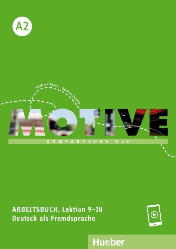 Buchcover und Innenansicht für das Buch: Motive A2. Arbeitsbuch, Lektion 9-18 mit Audios online