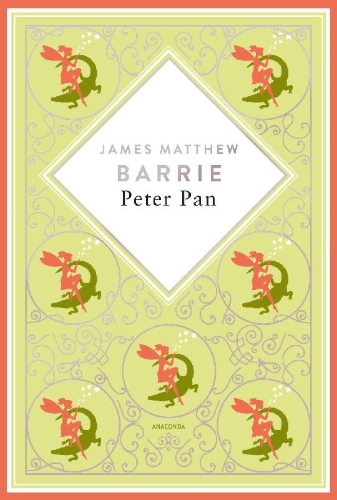 Buchcover und Innenansicht für das Buch: J.M. Barrie, Peter Pan. Schmuckausgabe mit Silberprägung