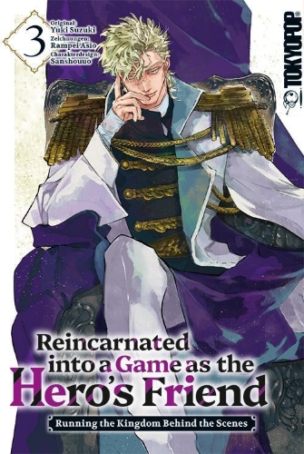 Buchcover und Innenansicht für das Buch: Reincarnated into a Game as the Hero's Friend 03