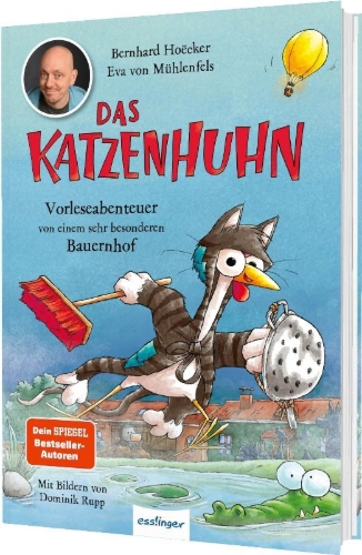 Buchcover und Innenansicht für das Buch: Das Katzenhuhn 4: Vorleseabenteuer von einem sehr besonderen Bauernhof