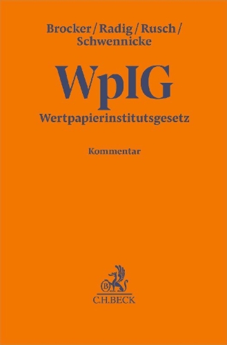Buchcover und Innenansicht für das Buch: Wertpapierinstitutsgesetz. WpIG