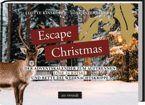 Buchcover und Innenansicht für das Buch: Escape Christmas - Der Adventskalender zum Auftrennen