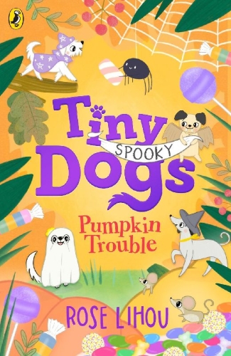 Buchcover und Innenansicht für das Buch: Tiny Dogs: Pumpkin Trouble