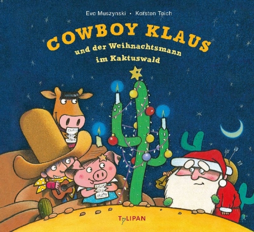 Buchcover und Innenansicht für das Buch: Cowboy Klaus und der Weihnachtsmann im Kaktuswald