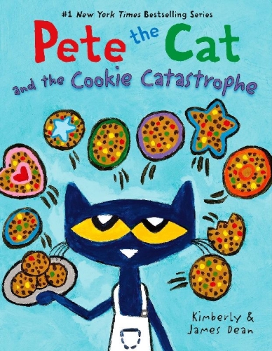 Buchcover und Innenansicht für das Buch: Pete the Cat and the Cookie Catastrophe
