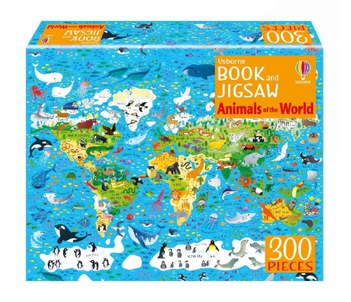Buchcover und Innenansicht für das Buch: Usborne Book and Jigsaw Animals of the World