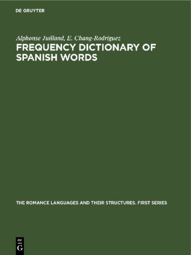 Buchcover und Innenansicht für das Buch: Frequency Dictionary of Spanish Words
