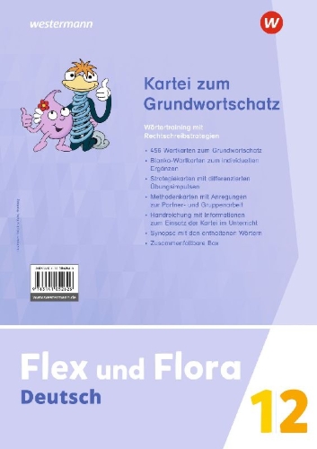 Buchcover und Innenansicht für das Buch: Flex und Flora - Ausgabe 2021. Kartei Grundwortschatz 1 / 2