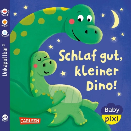 Buchcover und Innenansicht für das Buch: Baby Pixi (unkaputtbar) 187: Schlaf gut, kleiner Dino!